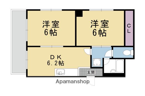 ハウスS&Y(2DK/2階)の間取り写真