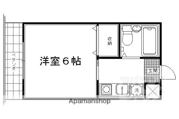 クレセント太秦(1K/2階)の間取り写真