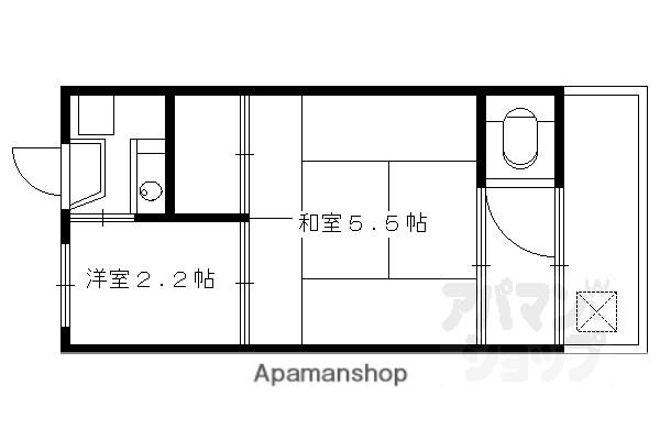 岡本アパート(2K/2階)の間取り写真
