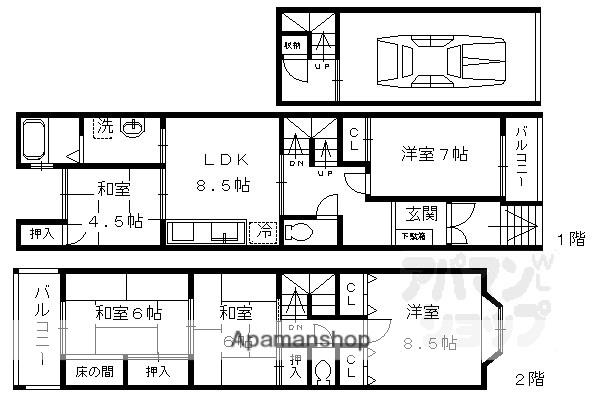 京都市烏丸線 北山駅(京都) 徒歩43分 3階建 築28年(5LDK)の間取り写真