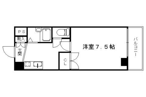 サンリーベ衣笠(1K/4階)の間取り写真