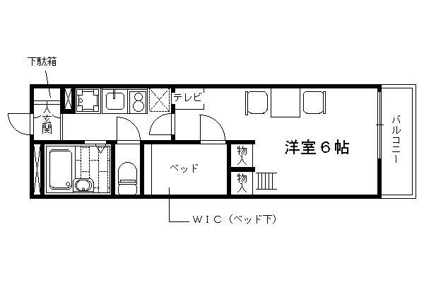 レオパレスALTA5(1K/3階)の間取り写真