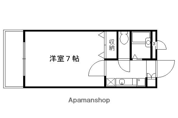 ソリエ北山(1K/1階)の間取り写真