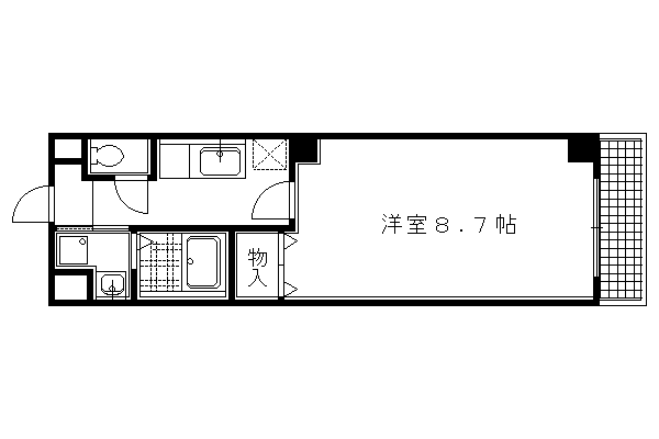 グランツ・宝ヶ池(1K/2階)の間取り写真