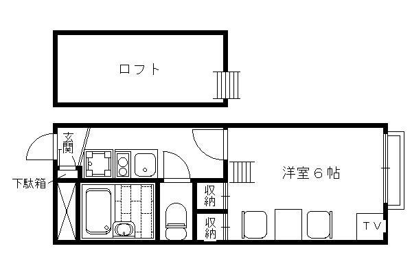 レオパレスSOARER(1K/1階)の間取り写真