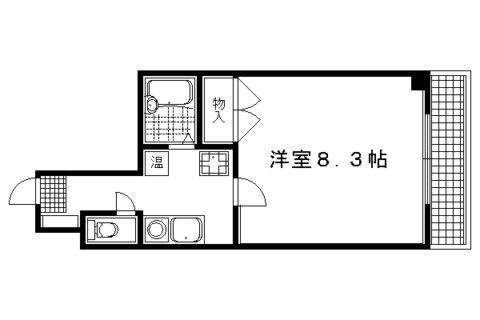 サンパティック参番館(1K/3階)の間取り写真