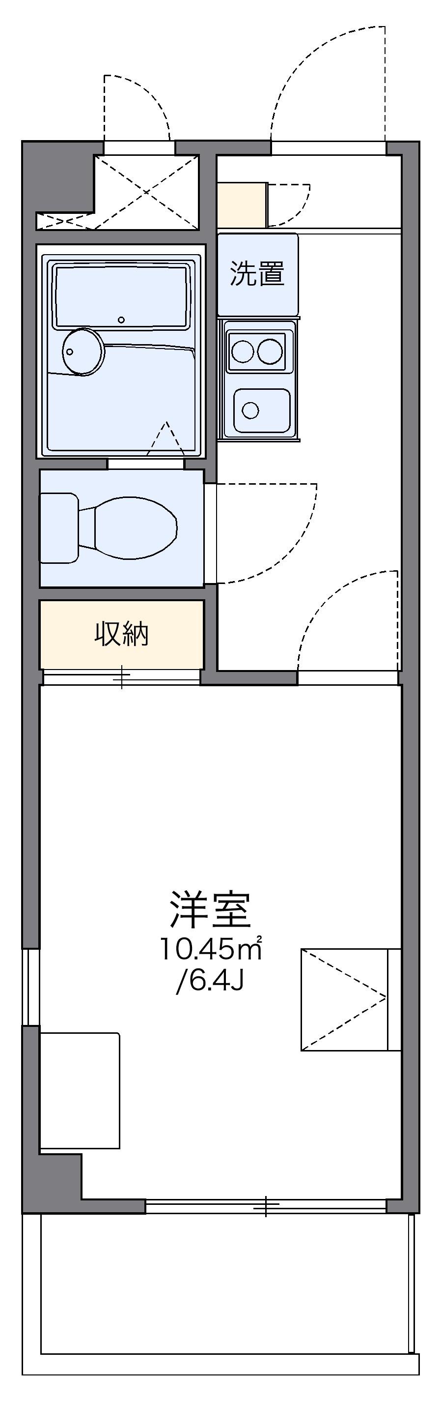 レオパレスエタージュ(1K/2階)の間取り写真