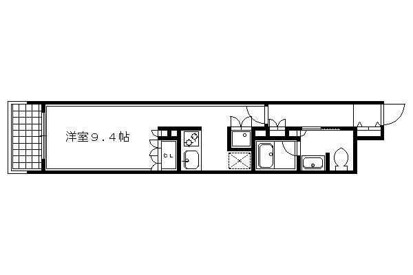 リーガル京都烏丸東(1K/3階)の間取り写真