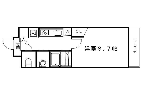 テッケル テスラ(1K/6階)の間取り写真