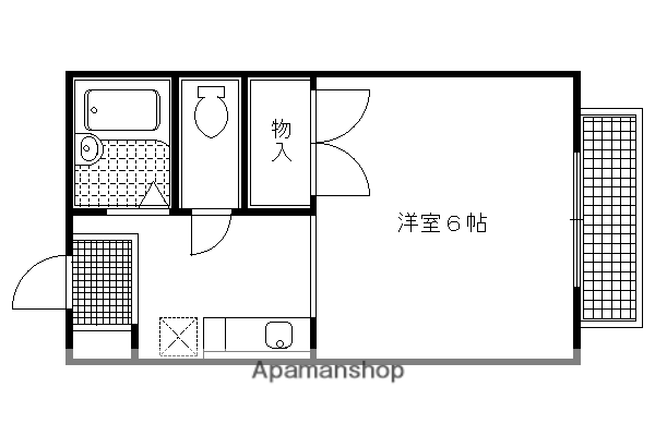 ヴォーヌング哲学の道(1K/2階)の間取り写真