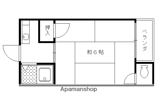 北白川ハイツ(1K/2階)の間取り写真