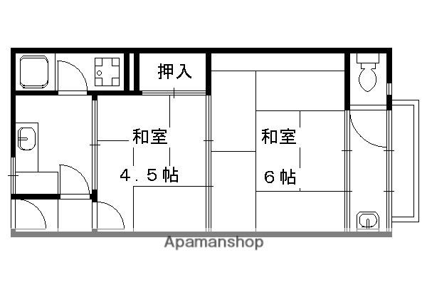 アミティエ一乗寺(2K/4階)の間取り写真