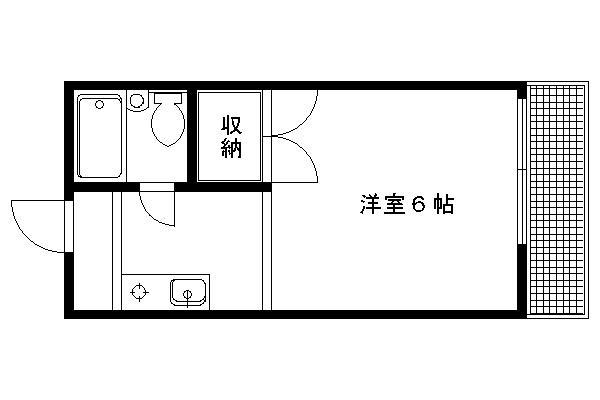 グリーンハイツ田島(1K/1階)の間取り写真