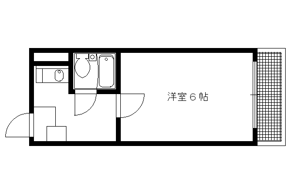 PIARE下鴨(1K/2階)の間取り写真