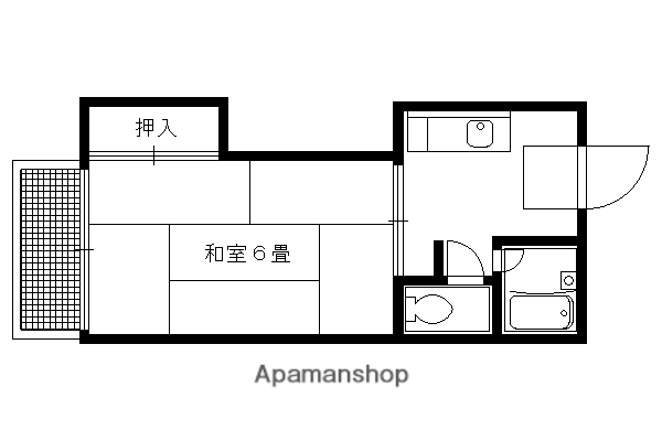 ハイツ錦(1K/1階)の間取り写真