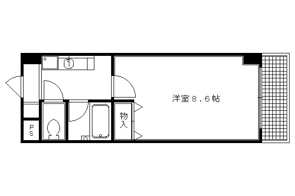 ドミトリィ御池(1K/2階)の間取り写真