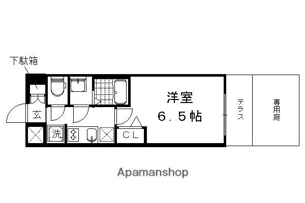 プレサンス京都二条 京華(1K/1階)の間取り写真