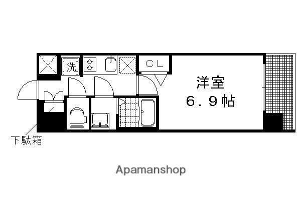 プレサンス京都二条 京華(1K/3階)の間取り写真