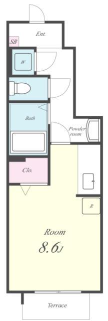 ヴェルドミール佐井(1K/1階)の間取り写真