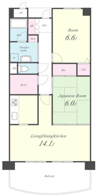 ルミエール花園(2LDK/3階)の間取り写真