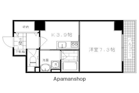 ヴァンヴェルデ西京極(1K/5階)の間取り写真