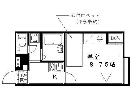 レオパレス嵯峨野(1K/1階)の間取り写真