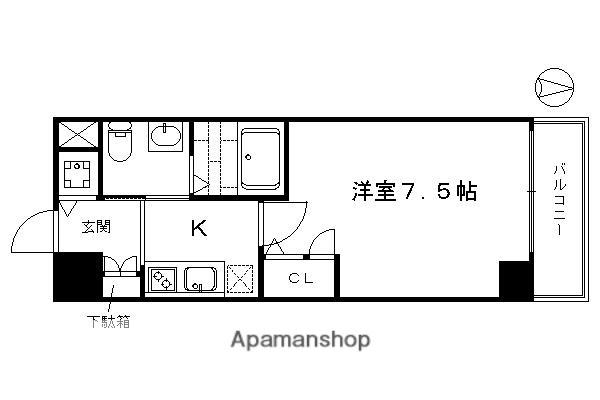 アクアプレイス京都洛南Ⅲ(1K/4階)の間取り写真