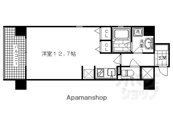 ベルヴィ富小路(ワンルーム/6階)の間取り写真
