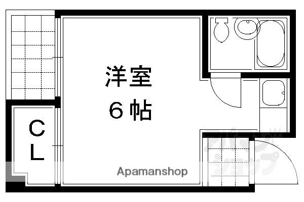 エクラン・ドール(1K/4階)の間取り写真