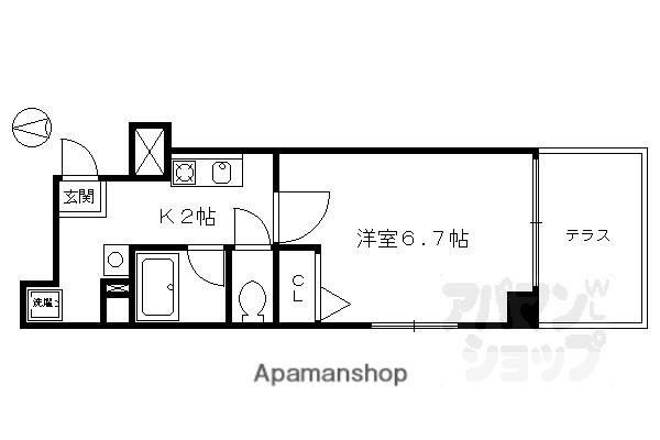 バインオーク ノチェ(1K/1階)の間取り写真