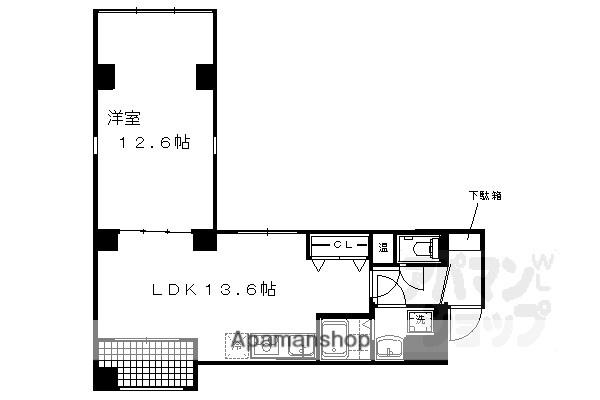 ランブラス室町六角(1LDK/3階)の間取り写真