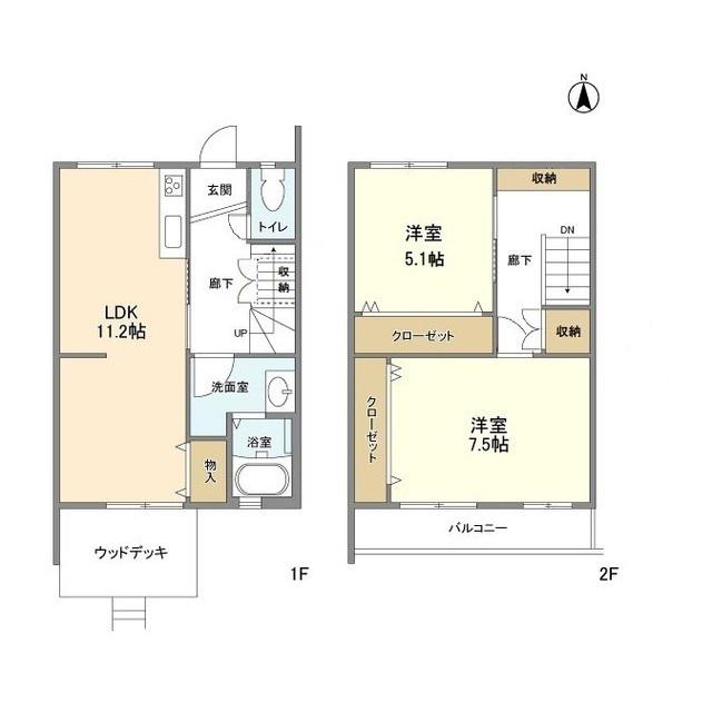 エル・セレーノ西大路(2LDK/1階)の間取り写真