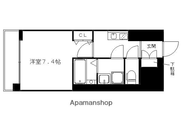クリスタルグランツ京都西大路(1K/2階)の間取り写真