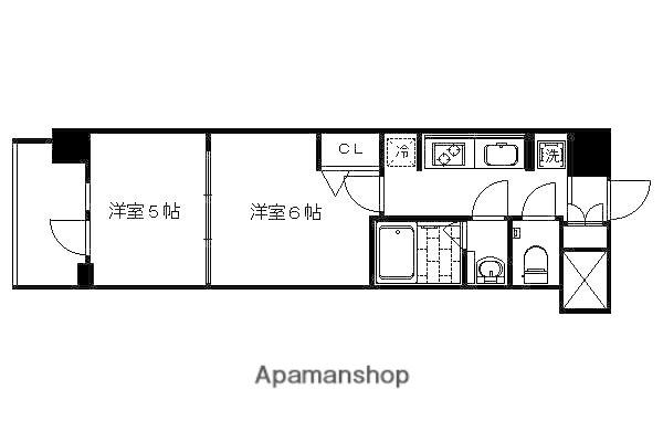 ファーストフィオーレ京都西京極(2K/4階)の間取り写真