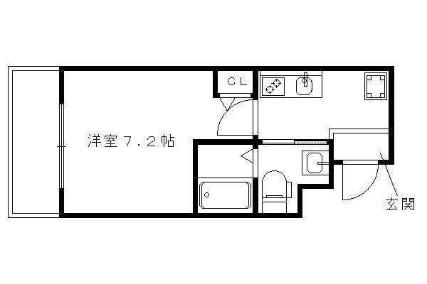 いろは梅小路(1K/1階)の間取り写真