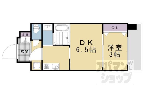 プレサンスTHE KYOTO 粋都(1DK/5階)の間取り写真