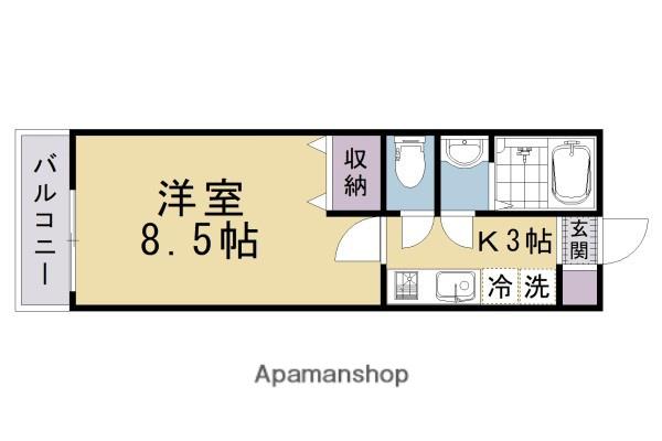 フラッティ葛野大路七条(1K/3階)の間取り写真
