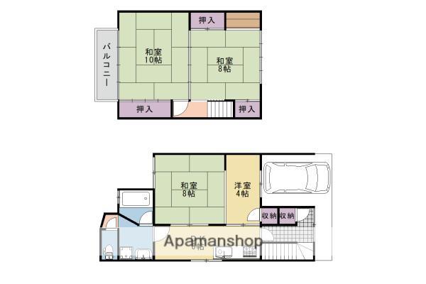京都市烏丸線 北大路駅 徒歩32分 2階建 築57年(4DK)の間取り写真