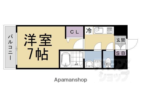 DAIWA GRACE MAISON 京都西七条(1K/1階)の間取り写真