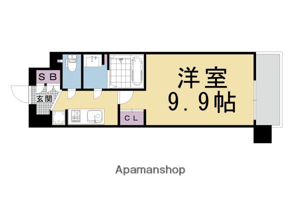 ソルテラス京都洛南(1K/5階)の間取り写真