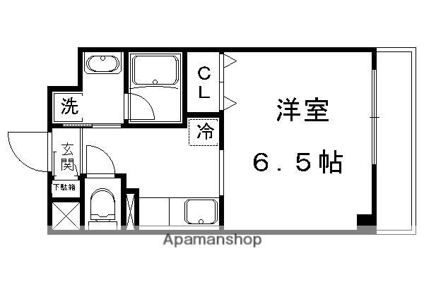 京都紙屋川M(1K/1階)の間取り写真