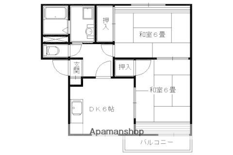 フレグランス玄琢北(2DK/1階)の間取り写真