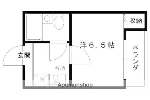 シャローム(1K/4階)の間取り写真