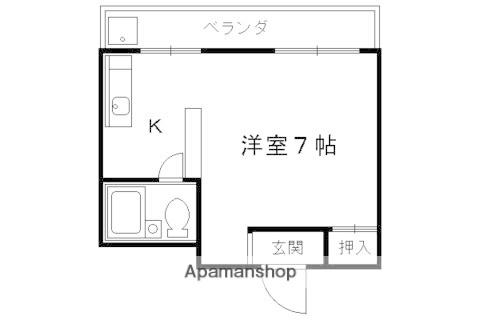 ヤングリーブス(1K/1階)の間取り写真