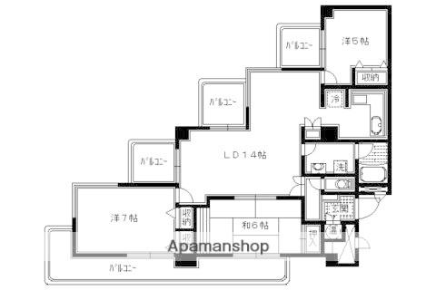 ルモン紫野(3LDK/9階)の間取り写真