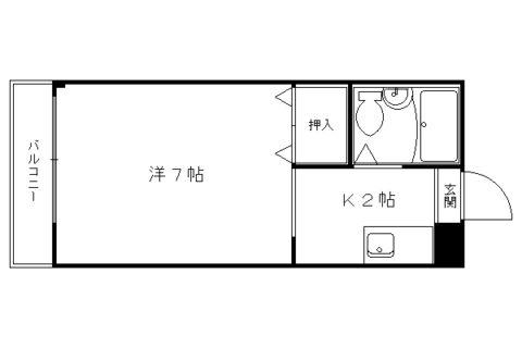 ハイツ62(1K/1階)の間取り写真