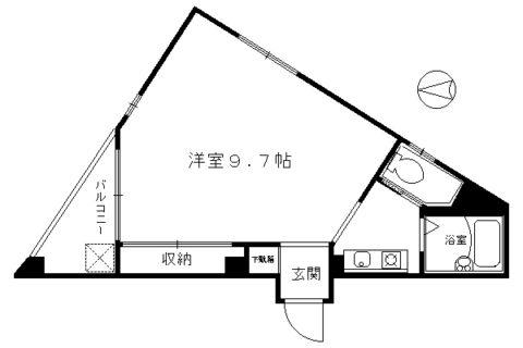 ベレーザ丸太町(1K/4階)の間取り写真