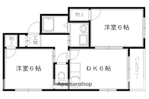 社ハイム(2DK/1階)の間取り写真