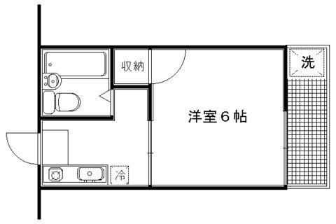 堀川ハイツ(1K/1階)の間取り写真