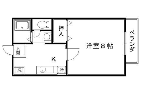 クレール北野A棟(1K/1階)の間取り写真
